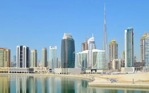 Downtown Dubai skyline with Burj Khalifa