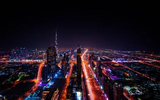 Dubai at night from above